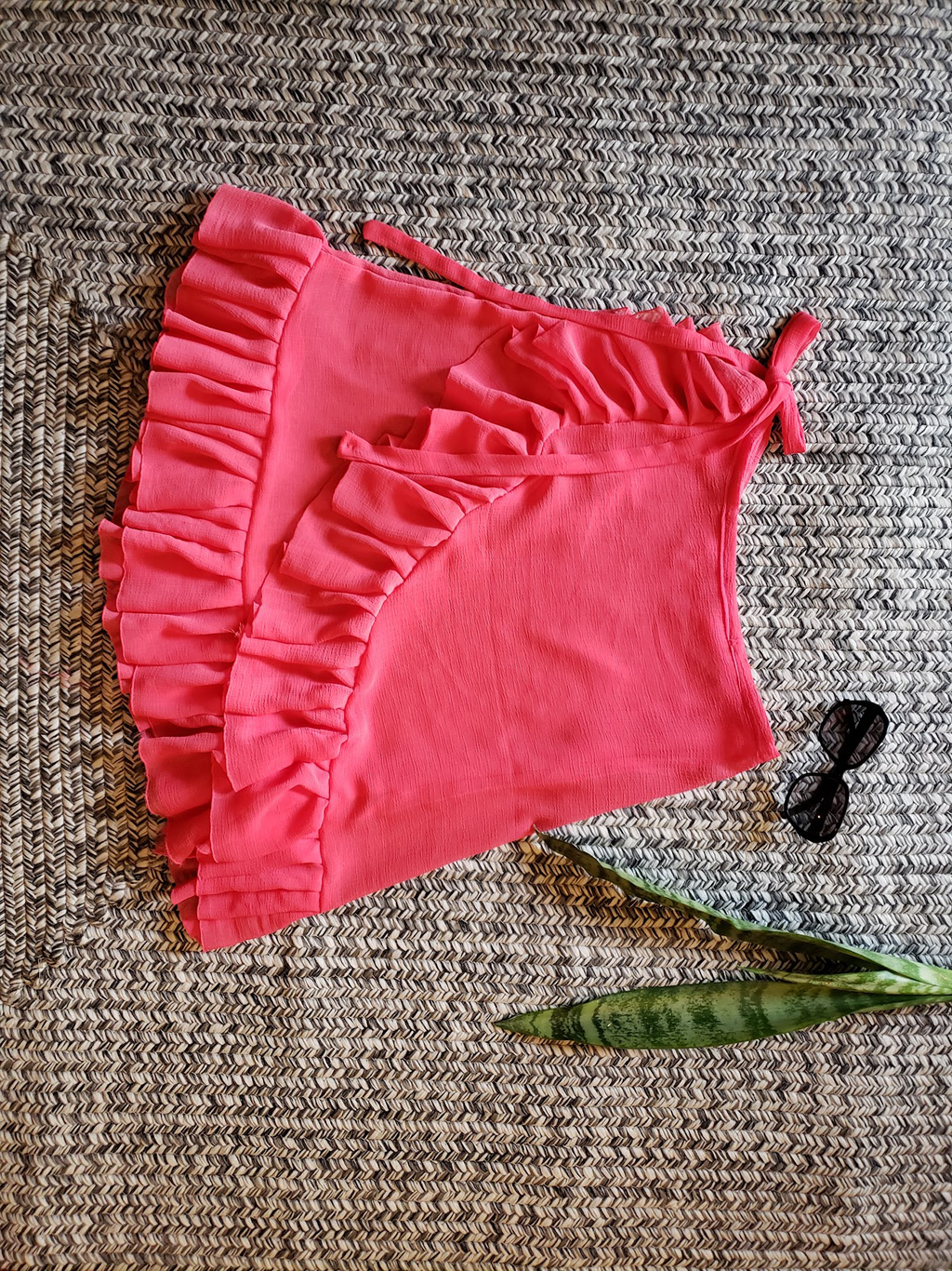 Coral Ruffle Co-ord Set