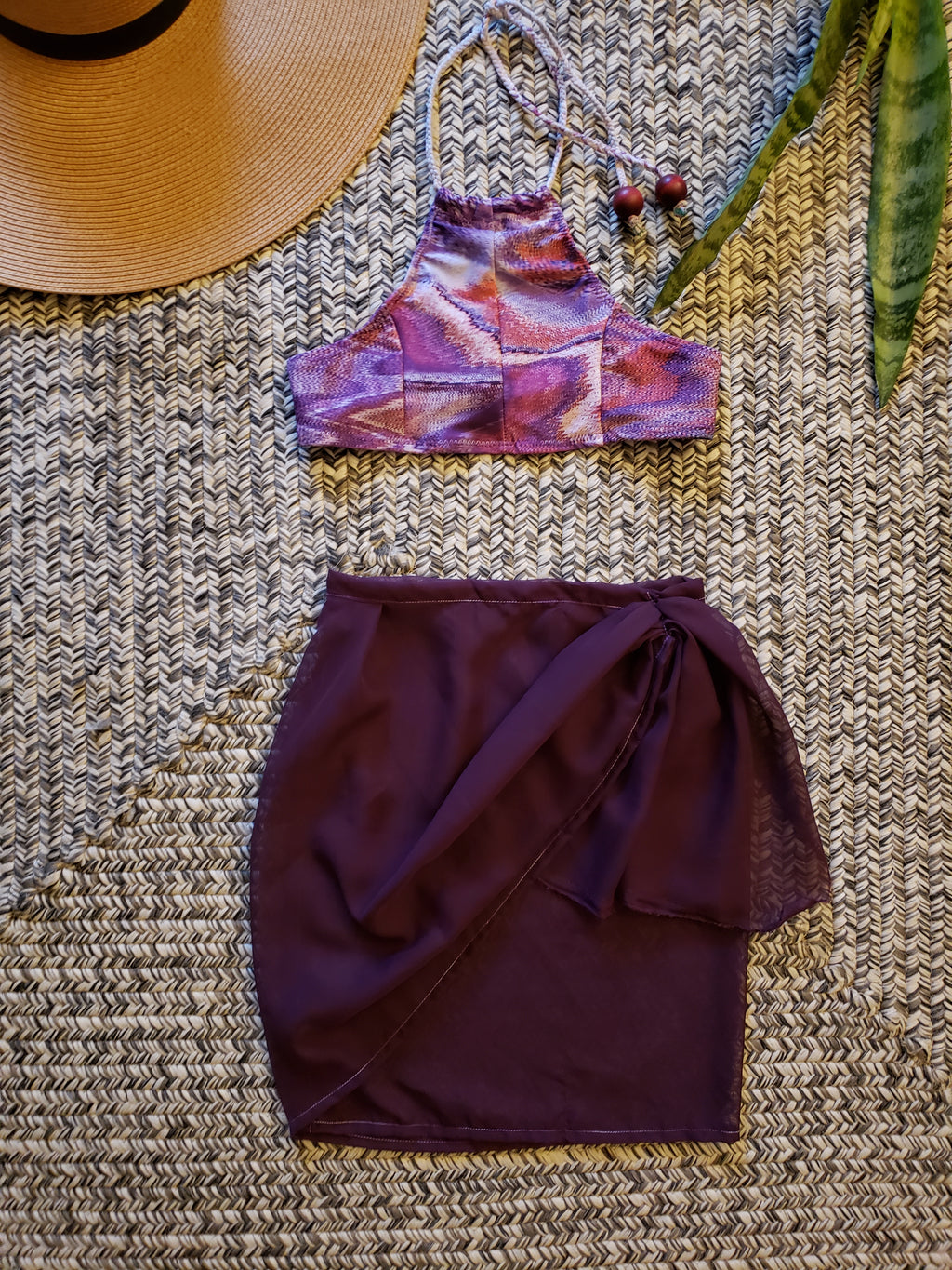 Tie-Dye Halter Swim Set