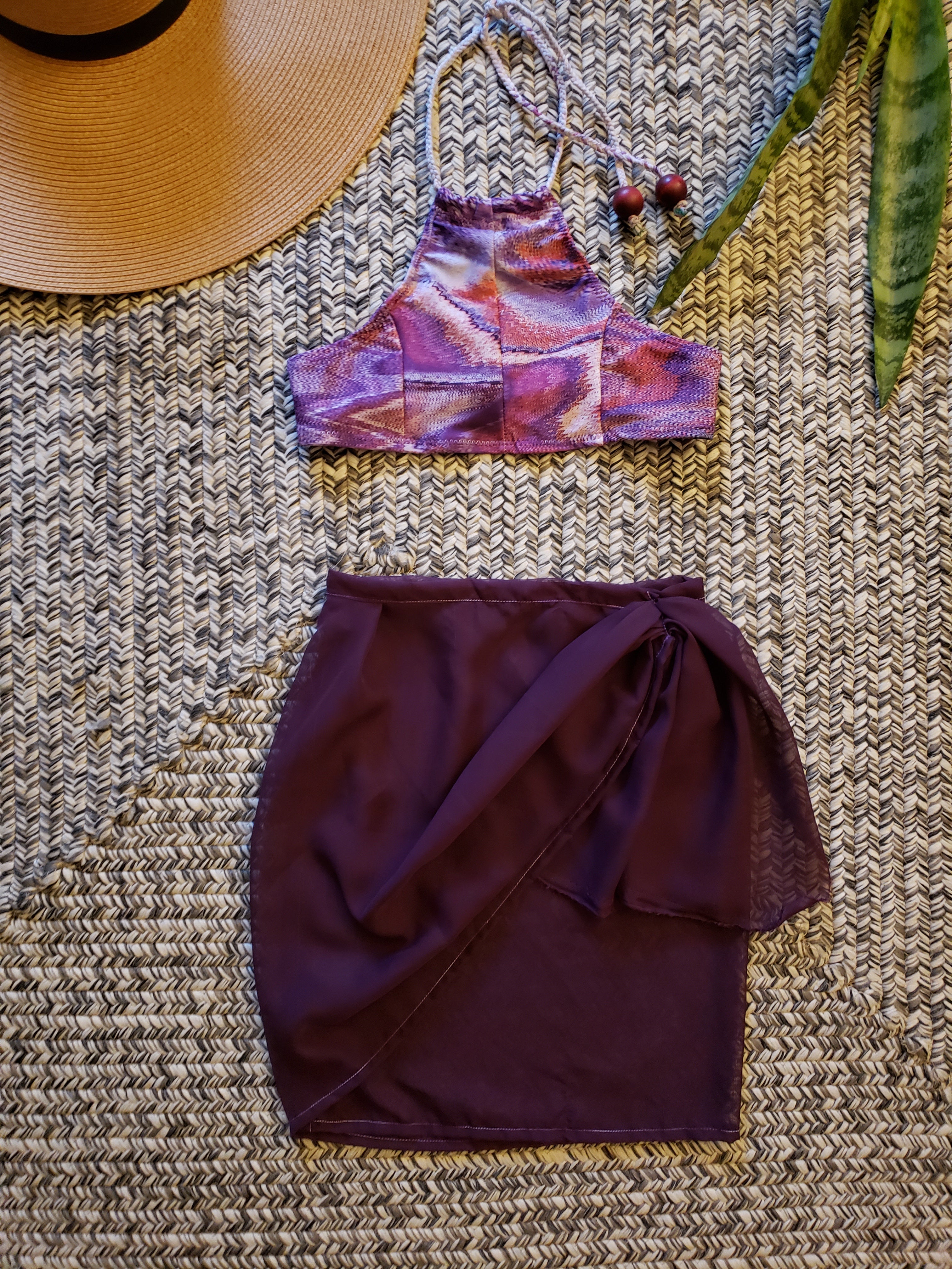 Tie-Dye Halter Swim Set